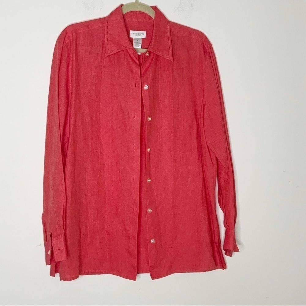 Liz Claiborne Coral Button-Down Shirt